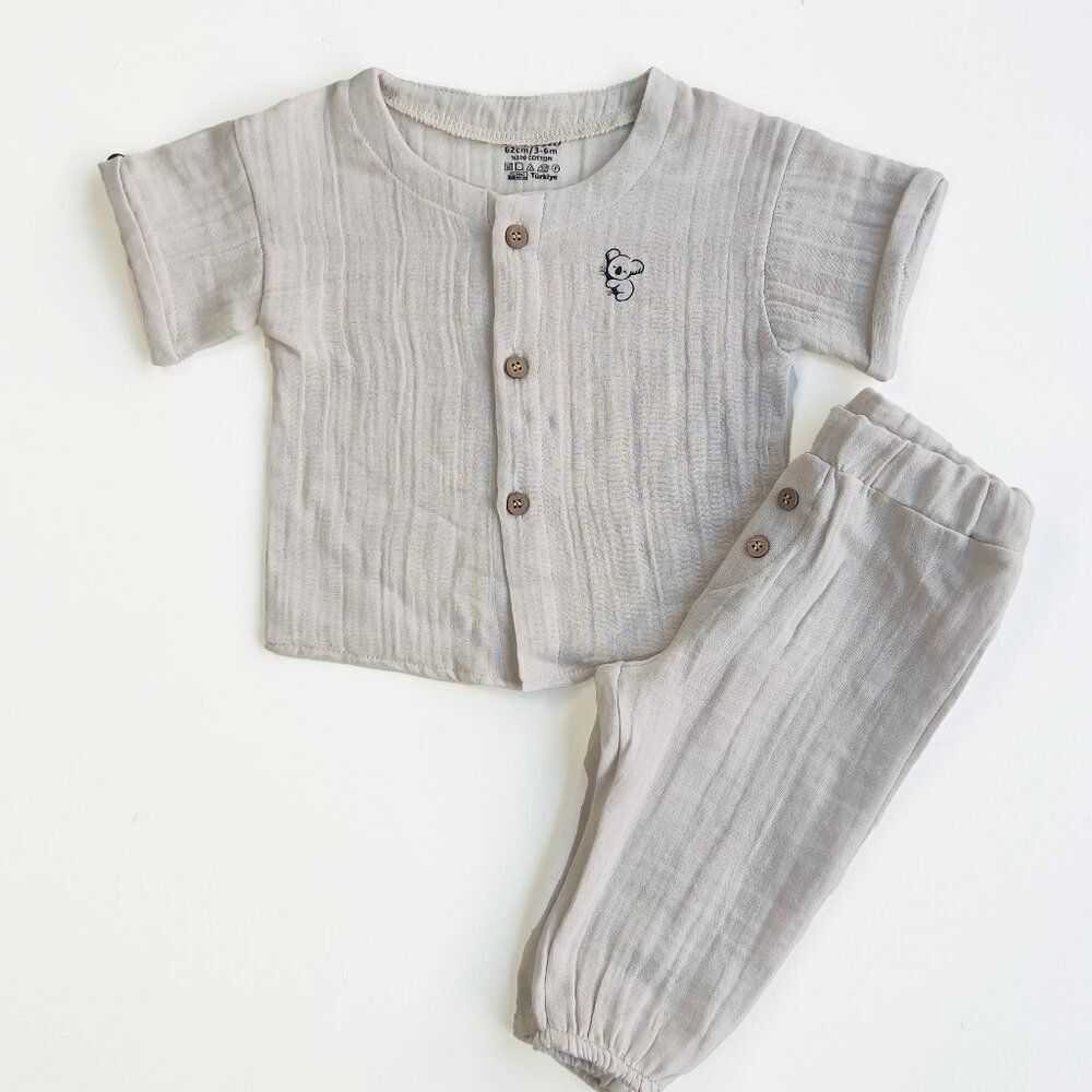 New Boys Muslin Cotton Set Shirt and Pants